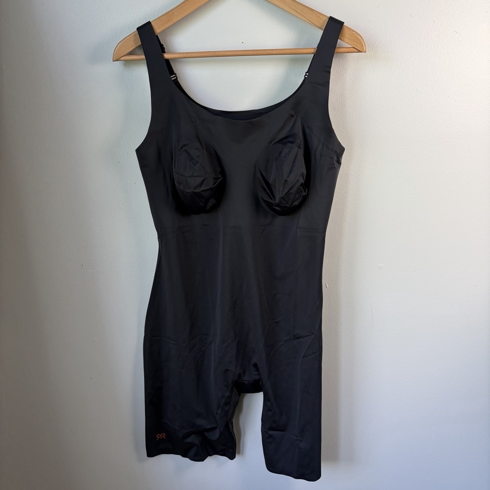NEW- Ruby Ribbon Mid Thigh Shaping Bodysuit Black Womens Shapewear Size 46